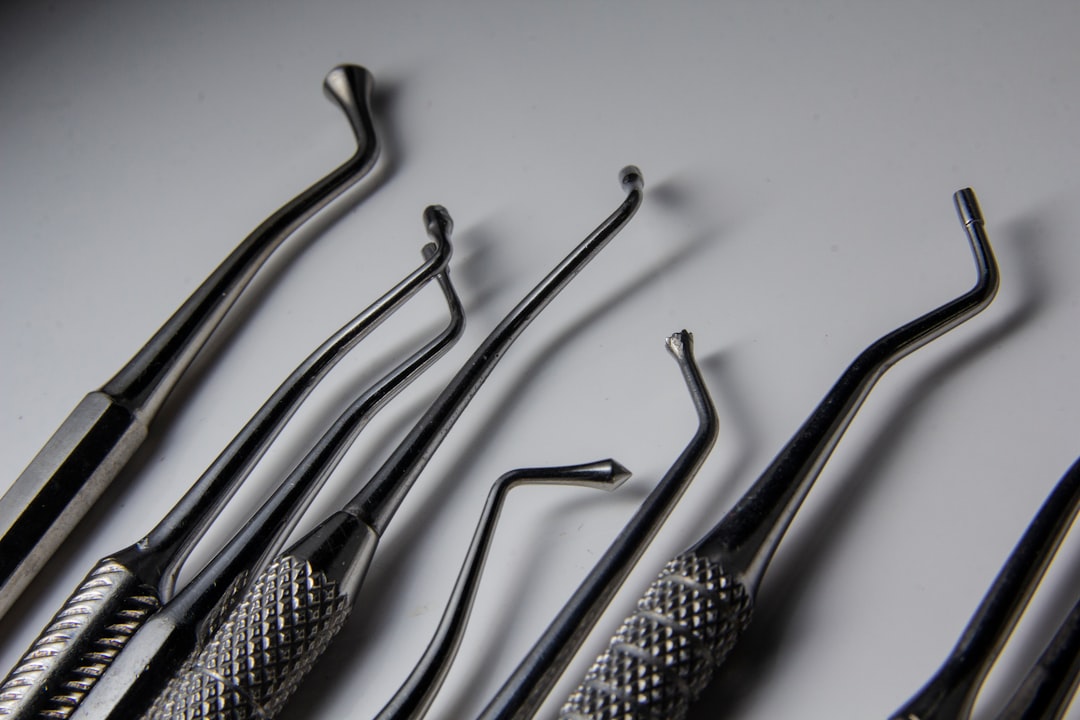 Dental instruments laid out for a halitosis exam