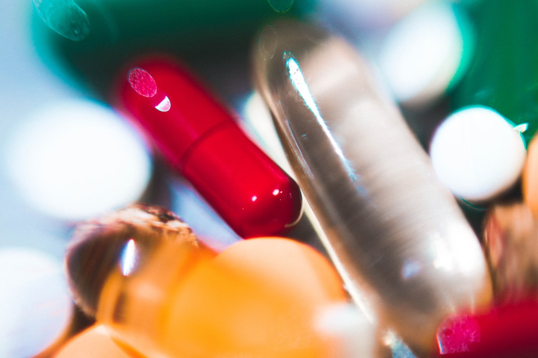 Close-up of assorted antibiotic capsules and pills