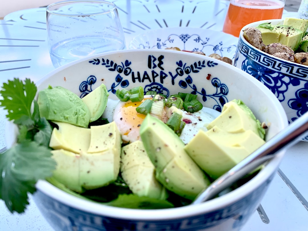 Bowl of avocado and egg, classic keto-diet meal